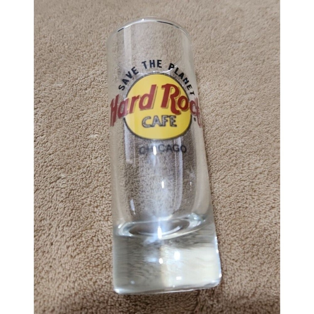 Hard Rock Cafe Chicago Shot Glass New travel souvenir 4" Save the planet